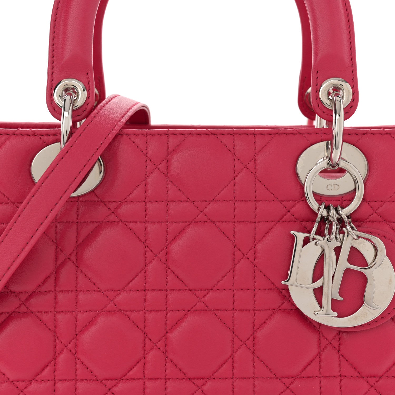 Christian Dior Lambskin Cannage Medium Lady Dior Pink 8 of 10