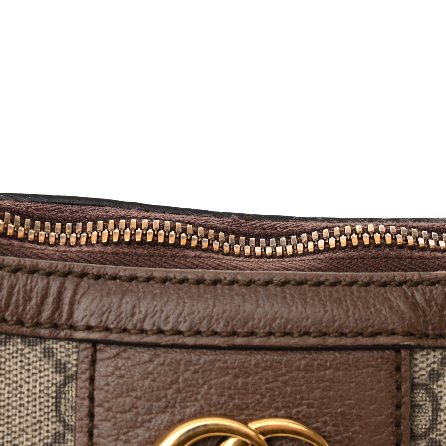 GG Supreme Monogram Web Small Ophidia Half Moon Hobo Brown