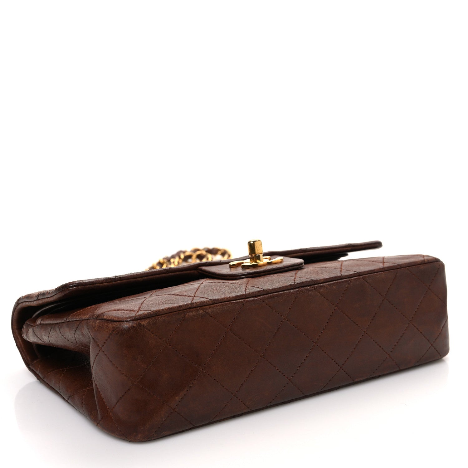 Chanel Lambskin Quilted Small Double Flap Brown 4 of 13