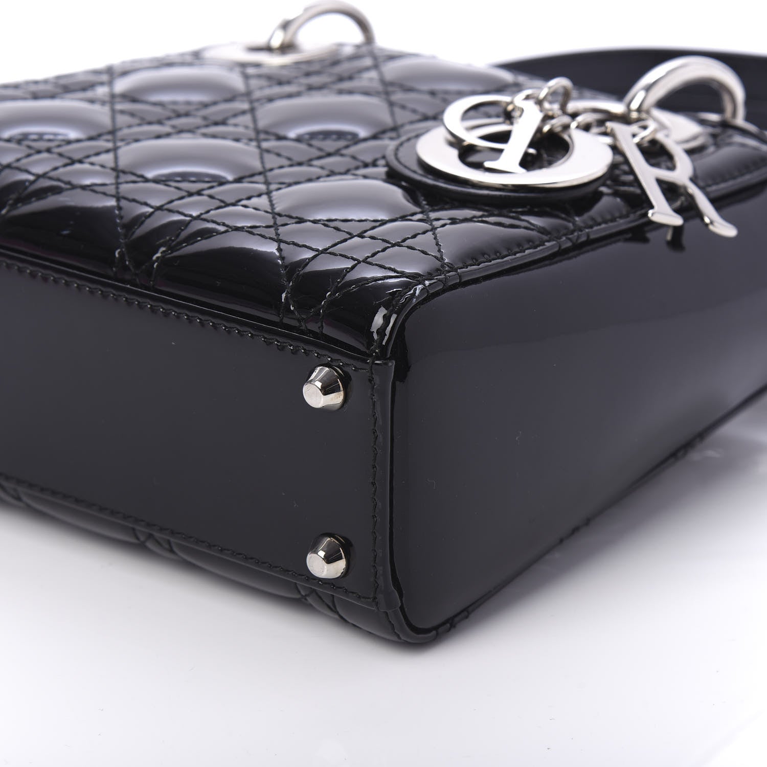 Christian Dior Patent Cannage Mini Lady Dior Black 7 of 9