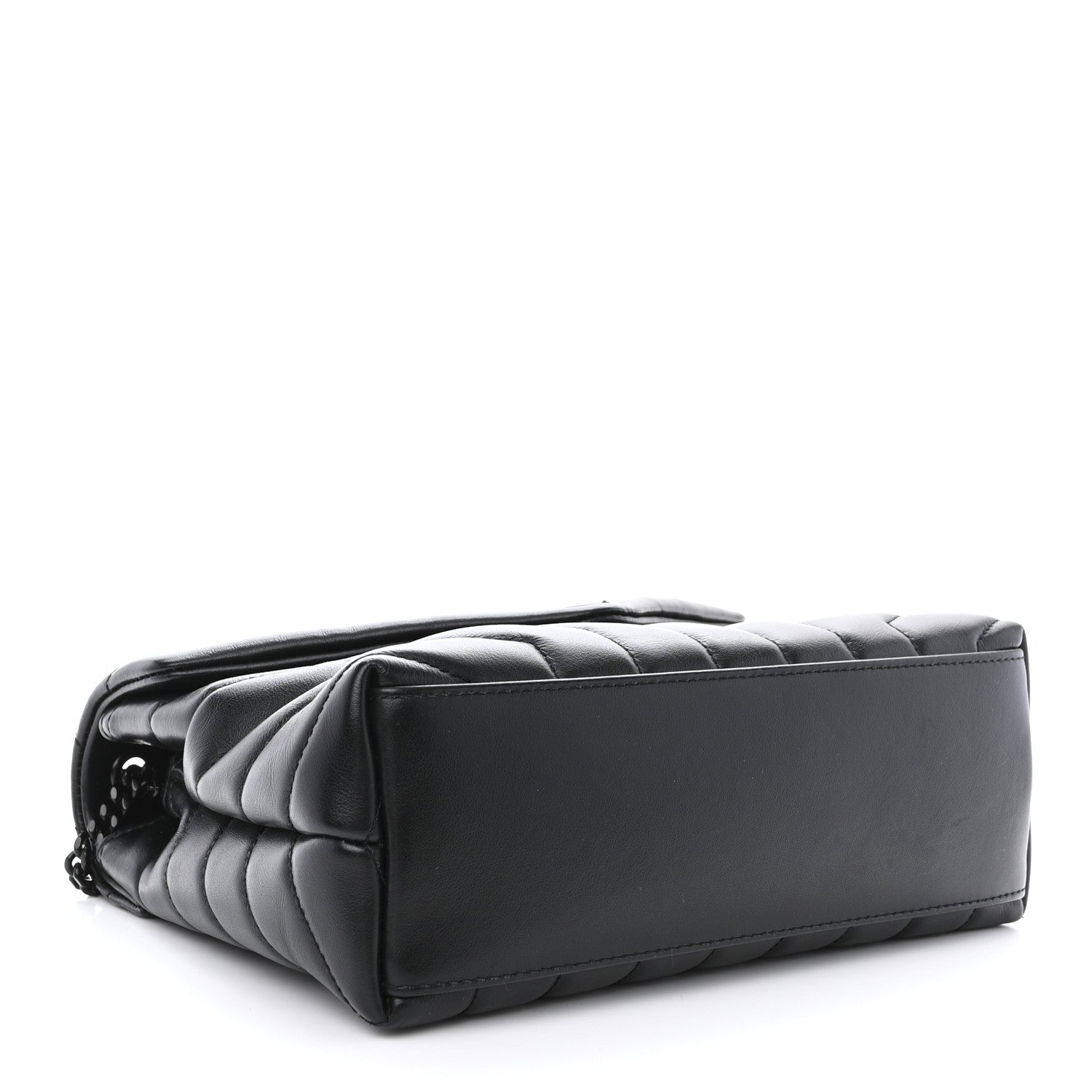 Saint Laurent Calfskin Y Quilted Monogram Monochrome Small Loulou Chain Satchel Black 4 of 11
