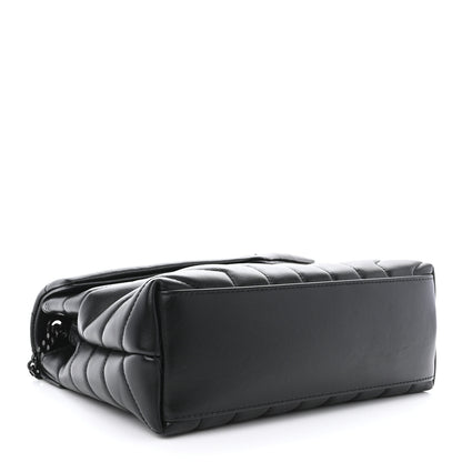 Saint Laurent Calfskin Y Quilted Monogram Monochrome Small Loulou Chain Satchel Black 4 of 11