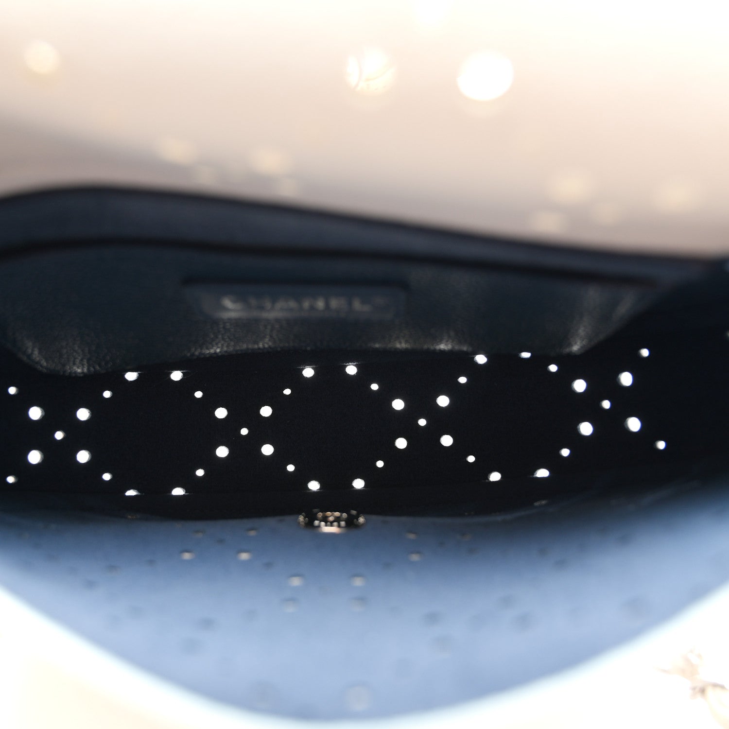 Chanel Caviar Perforated Messenger Bag White 5 of 12