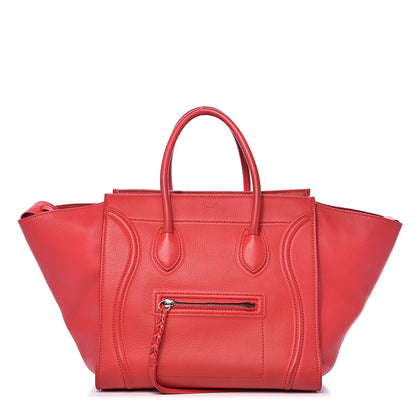 Celine Supple Calfskin Medium Phantom Luggage Vermillion 1 of 18