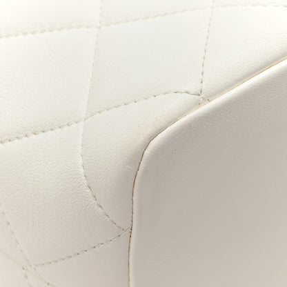 Chanel Lambskin Quilted CC Crystal Signature Chain Hobo White 10 of 11