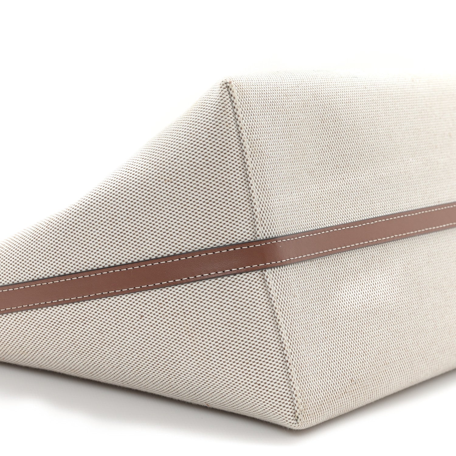 Burberry Canvas Smooth Calfskin Small Pocket Tote Soft Fawn Ecru 8 of 11