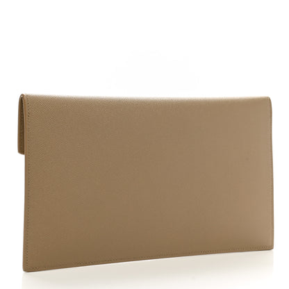 Saint Laurent Grain De Poudre Uptown Pouch Dark Beige 3 of 6