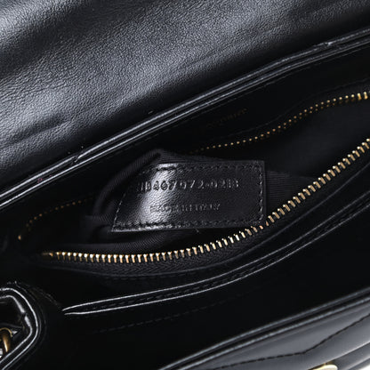 Saint Laurent Calfskin Y Quilted Monogram Toy Loulou Crossbody Bag Black 7 of 12