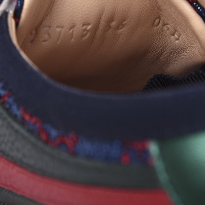 Gucci Lurex Calfskin Web GG Monogram Womens Falacer Sneakers 36 Iridescent Blue Iridescent Red Silver 10 of 11