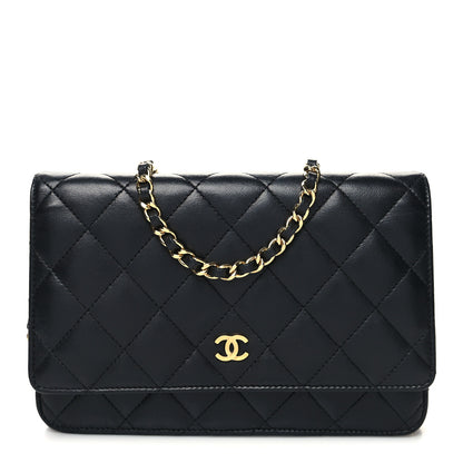 Chanel Lambskin Quilted Wallet On Chain WOC Black 1 of 13