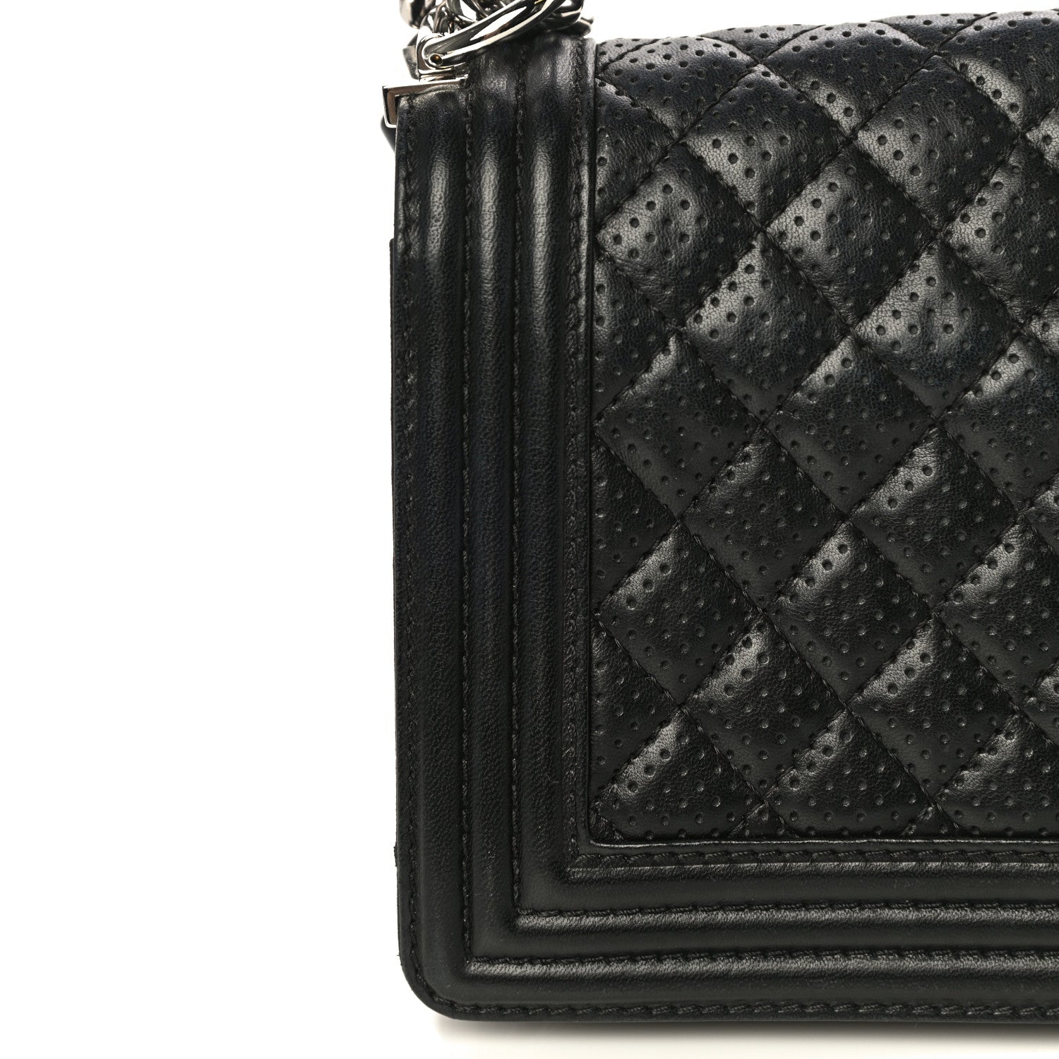 Chanel Lambskin Perforated Medium Boy Flap Black 20 of 21