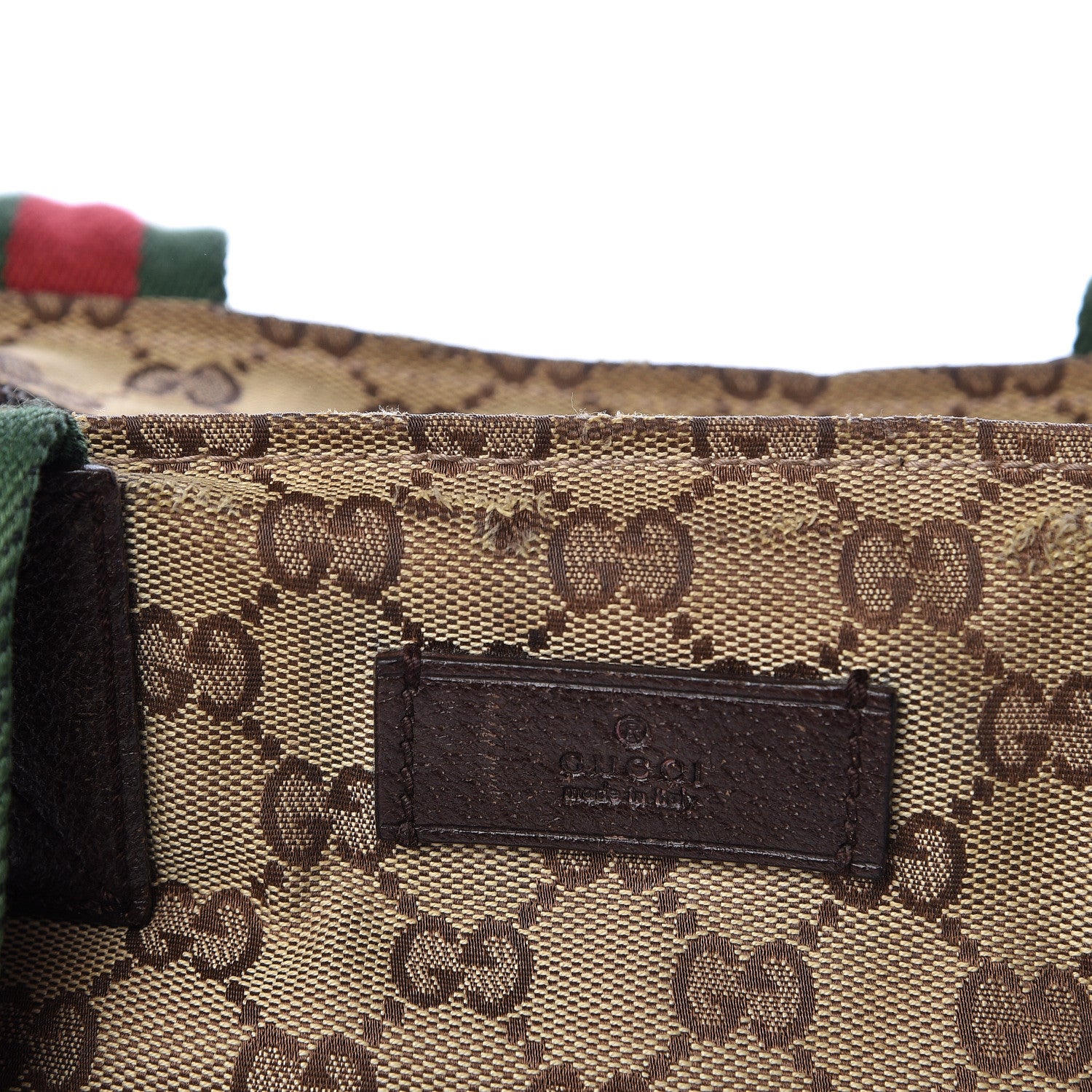 Gucci GG Monogram Medium Web Handle Bucket Tote Dark Brown 25 of 26