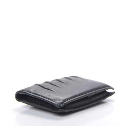 Alexander McQueen Embossed Calfskin Rib Cage Bi Fold Card Holder Black 3 of 8