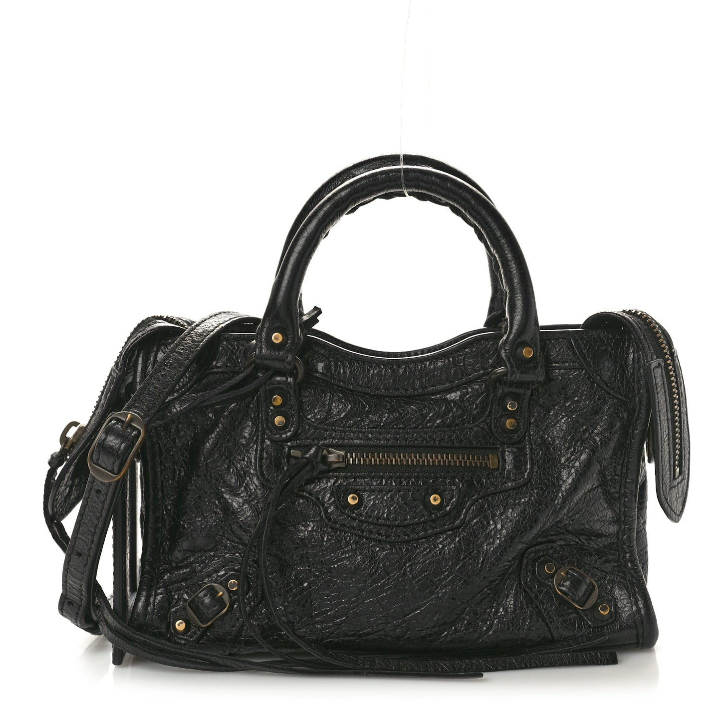 Agneau Classic Gold Hardware Nano City Black