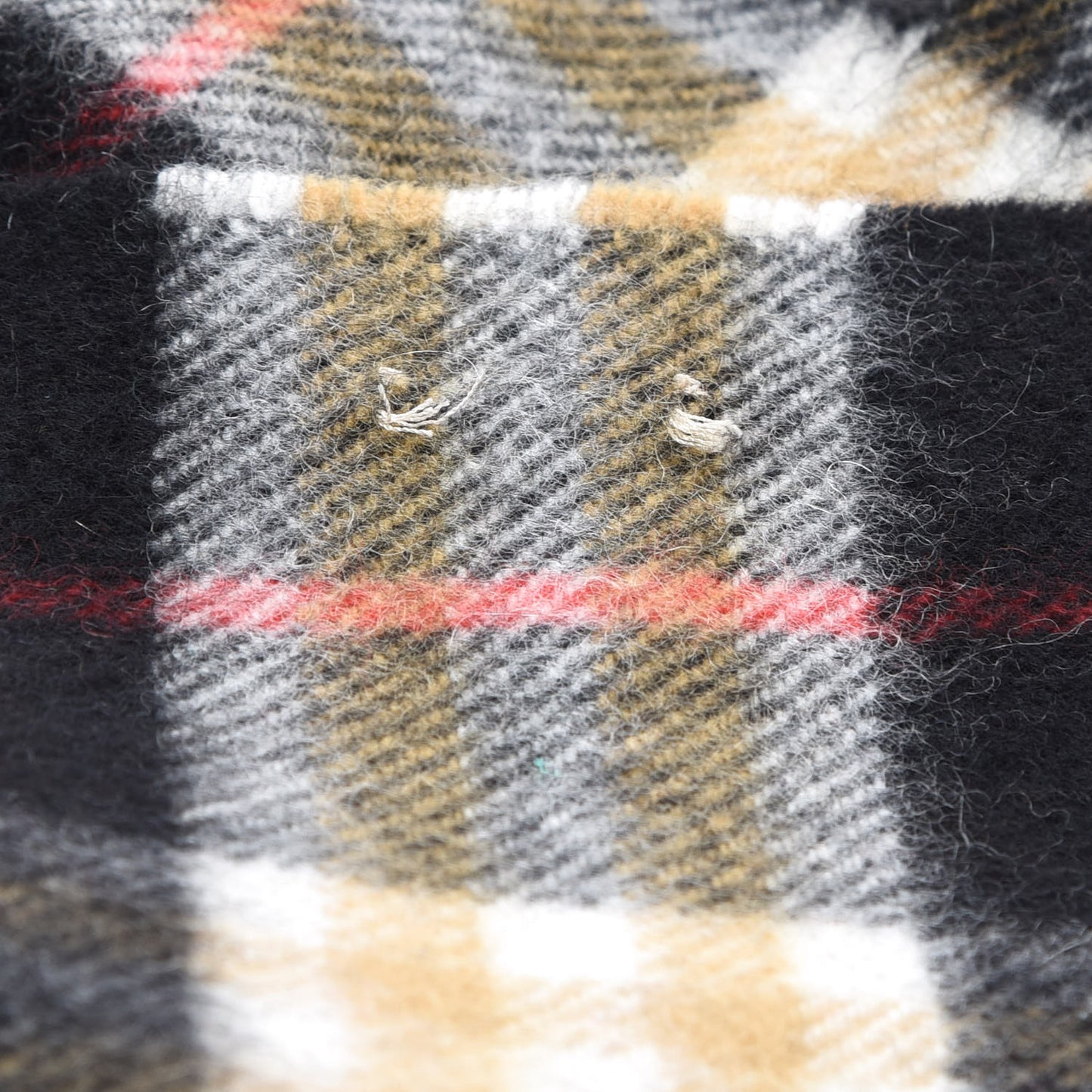 Cashmere Vintage Check Icon Stripe Scarf Black