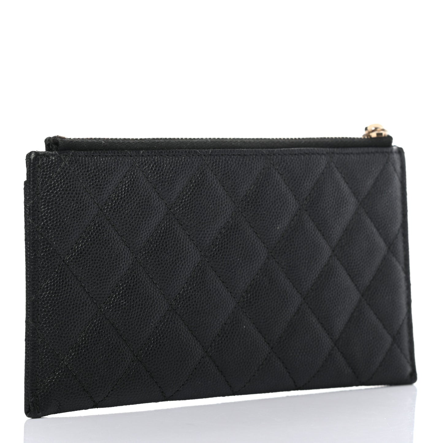Caviar Quilted Classic Zip Boy Pouch Black