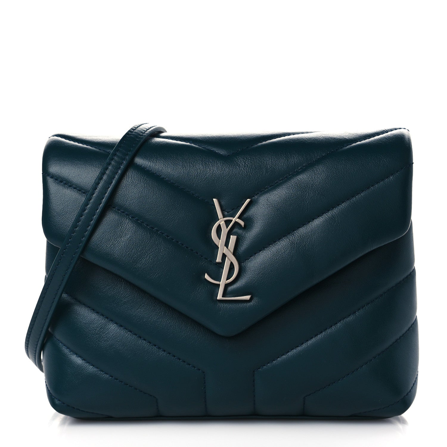 Saint Laurent Calfskin Y Quilted Monogram Toy Loulou Satchel Dark Turquoise 1 of 10