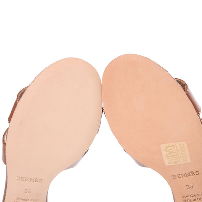 Hermes Calfskin Oasis Sandals 36 Gold 8 of 9