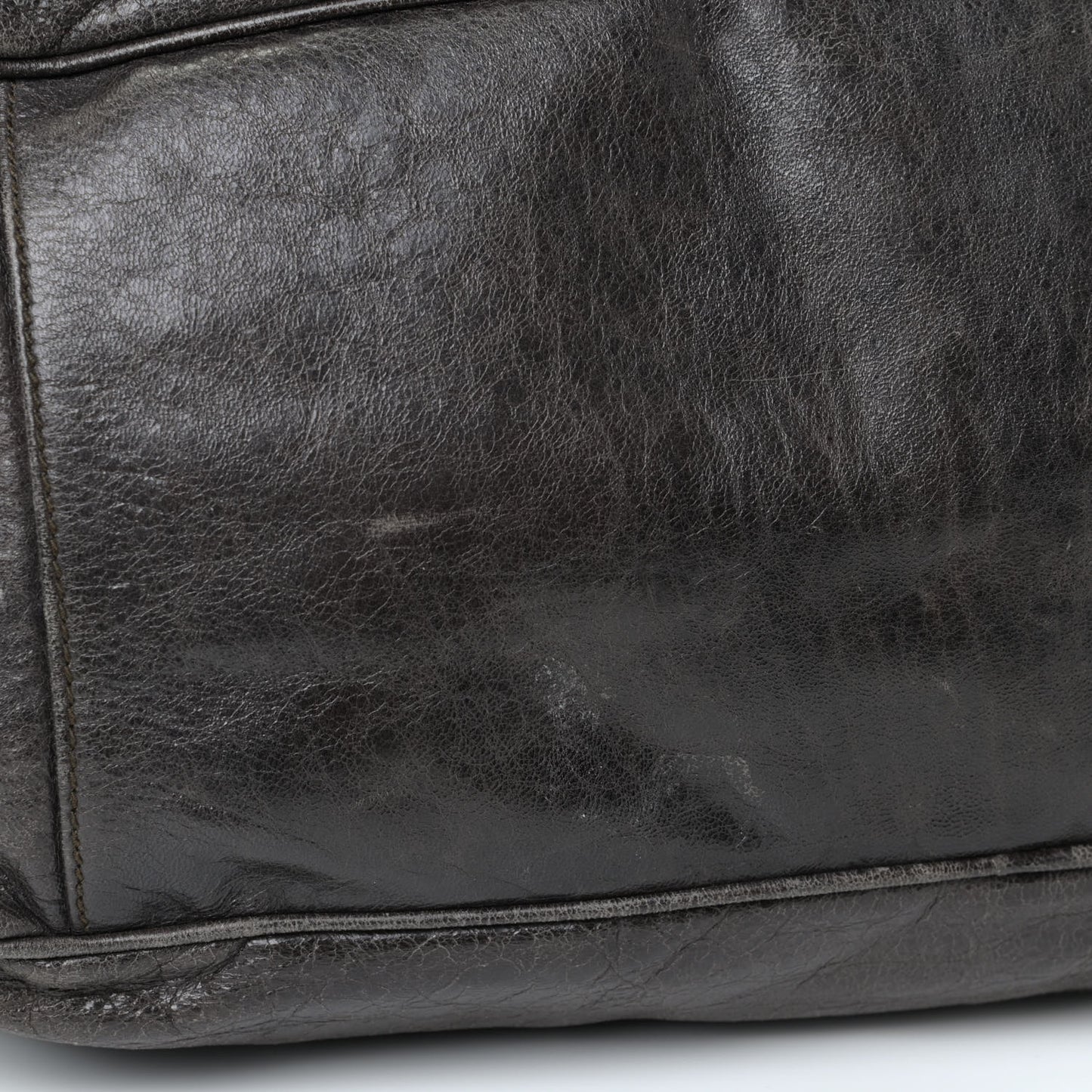 Agneau Giant 12 Silver Hardware Office Tote Charbon
