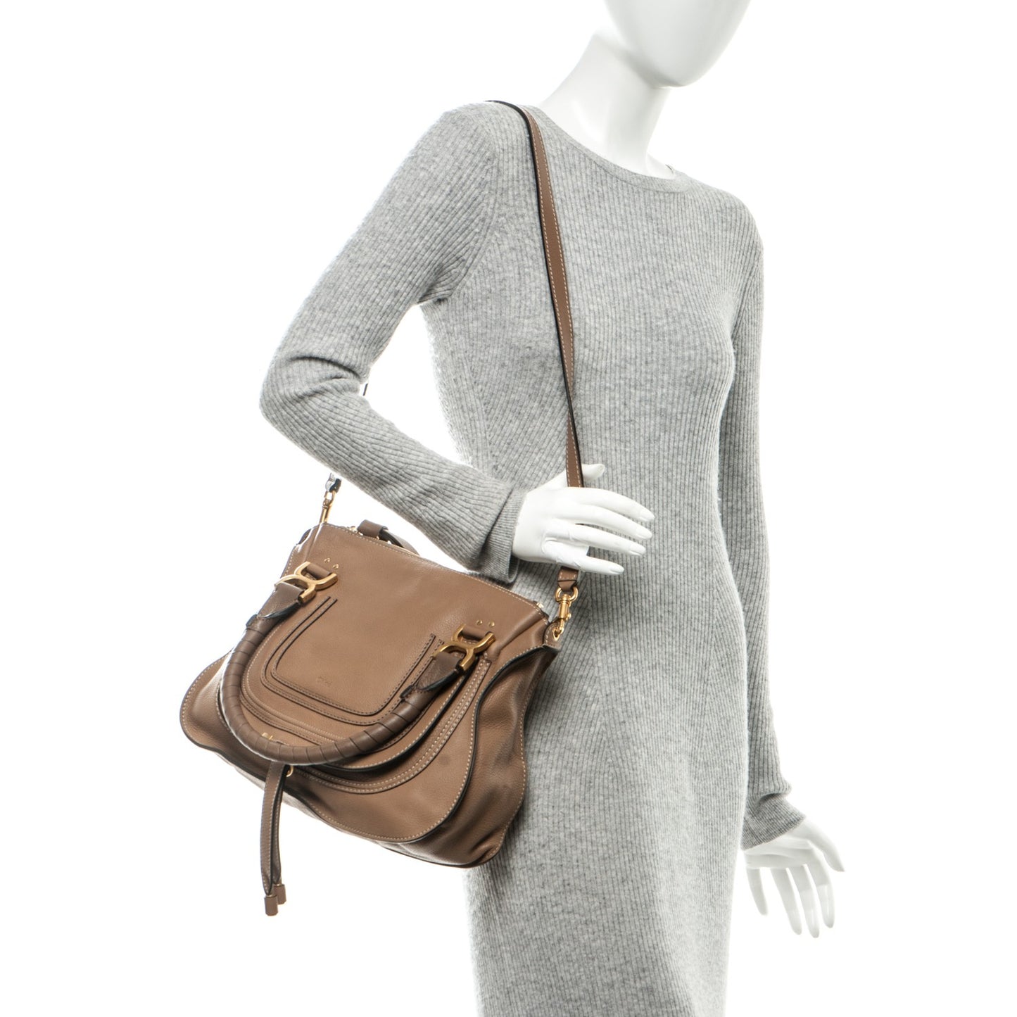 Calfskin Medium Marcie Satchel Nut
