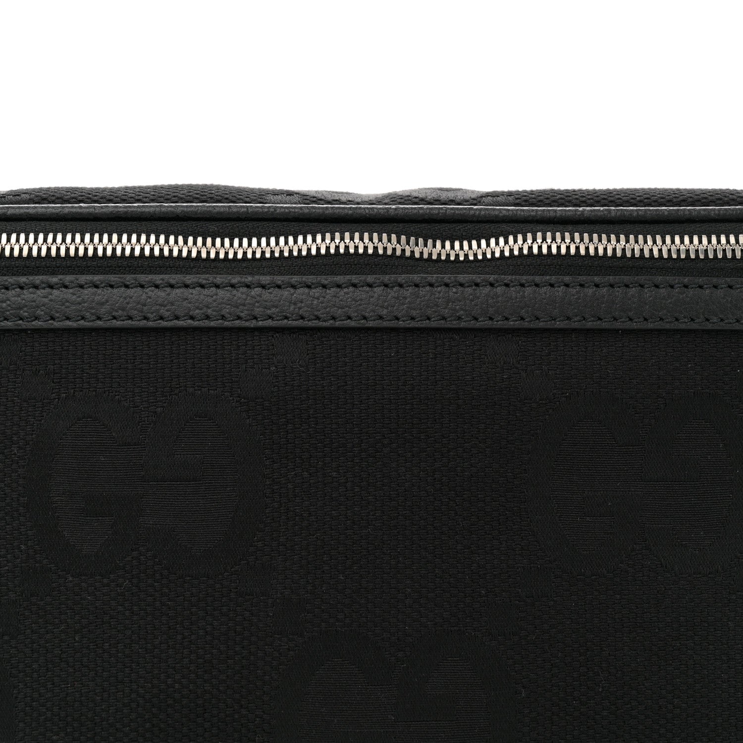 Gucci Monogram Jumbo GG Textured Dollar Calfskin Web Belt Bag Black 8 of 12