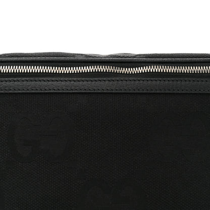 Gucci Monogram Jumbo GG Textured Dollar Calfskin Web Belt Bag Black 8 of 12