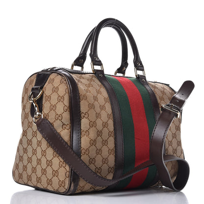 Gucci Monogram Vintage Web Medium Boston Dark Brown 3 of 28
