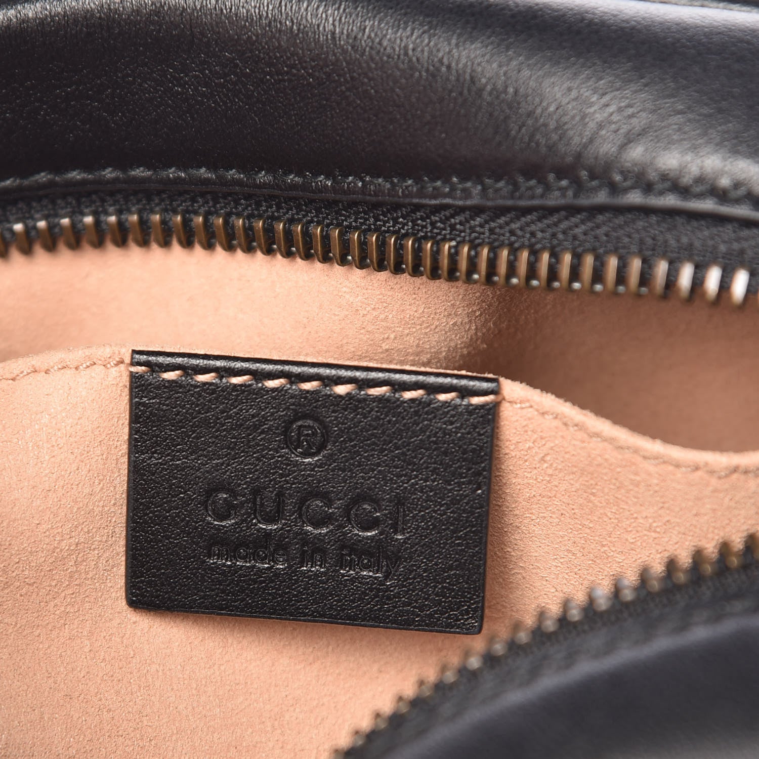 Gucci Calfskin Matelasse Mini GG Marmont Chain Shoulder Bag Black 9 of 10