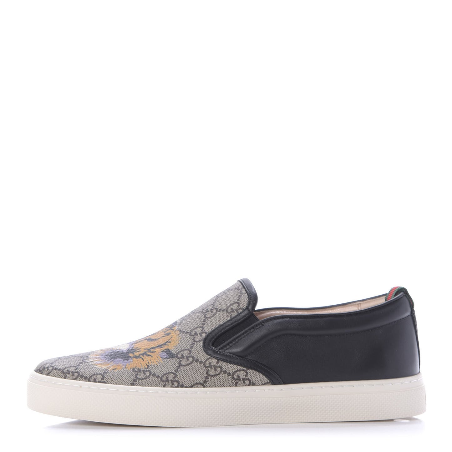 GG Supreme Monogram Tiger Mens Slip On Sneakers 8.5 Beige Multicolor