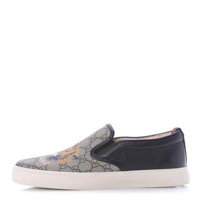 Gucci GG Supreme Monogram Tiger Mens Slip On Sneakers 8.5 Beige Multicolor 1 of 10