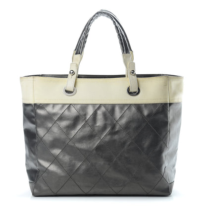 Chanel Coated Canvas Quilted Large Paris Biarritz Tote Silver 1 of 23