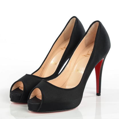 Christian Louboutin Satin Very Prive 120 Pumps 38 Black 3 of 7