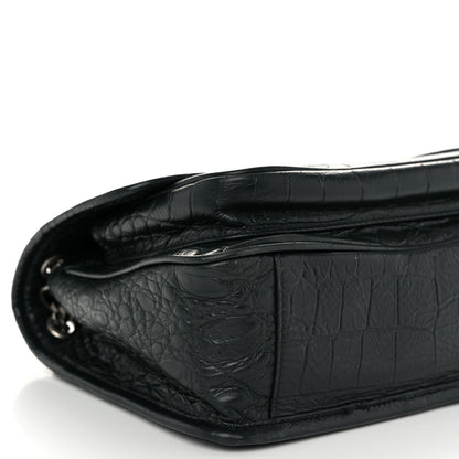 Saint Laurent Calfskin Crocodile Embossed Matelasse Monogram Baby Niki Chain Satchel Algea 9 of 10