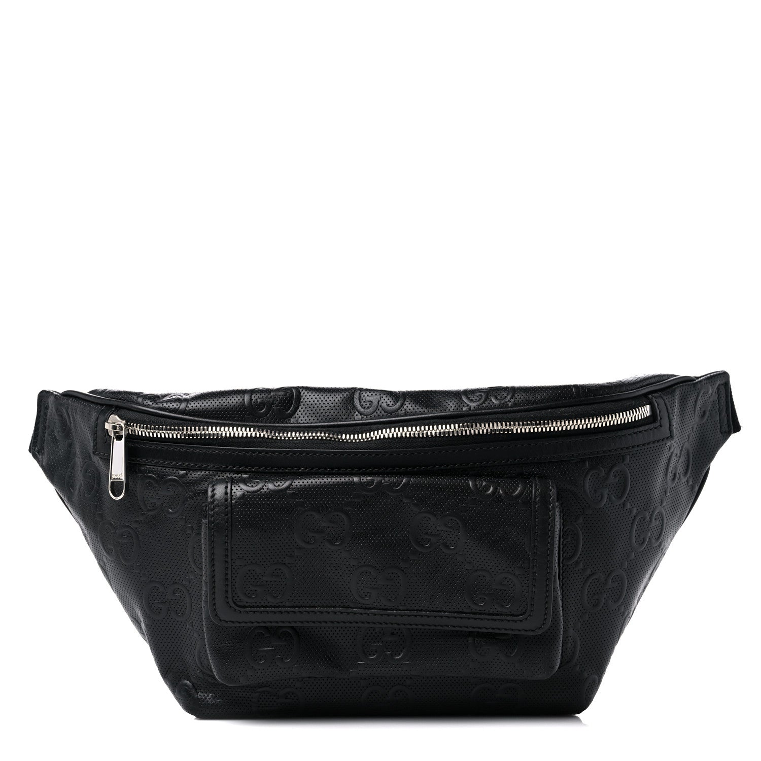 Gucci Calfskin GG Tennis Embossed Pocket Belt Bag Black 1 of 9