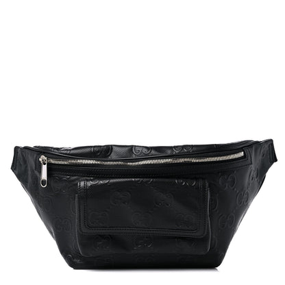 Gucci Calfskin GG Tennis Embossed Pocket Belt Bag Black 1 of 9