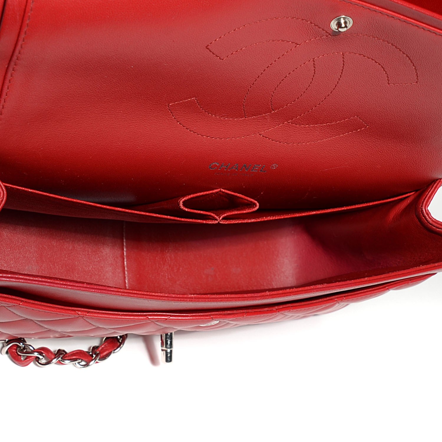 Chanel Lambskin Quilted Jumbo Double Flap Red 6 of 9