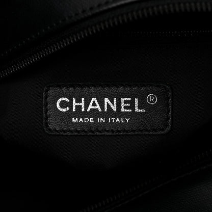 Chanel Coated Canvas Quilted Large Paris Biarritz Tote Black 7 of 13