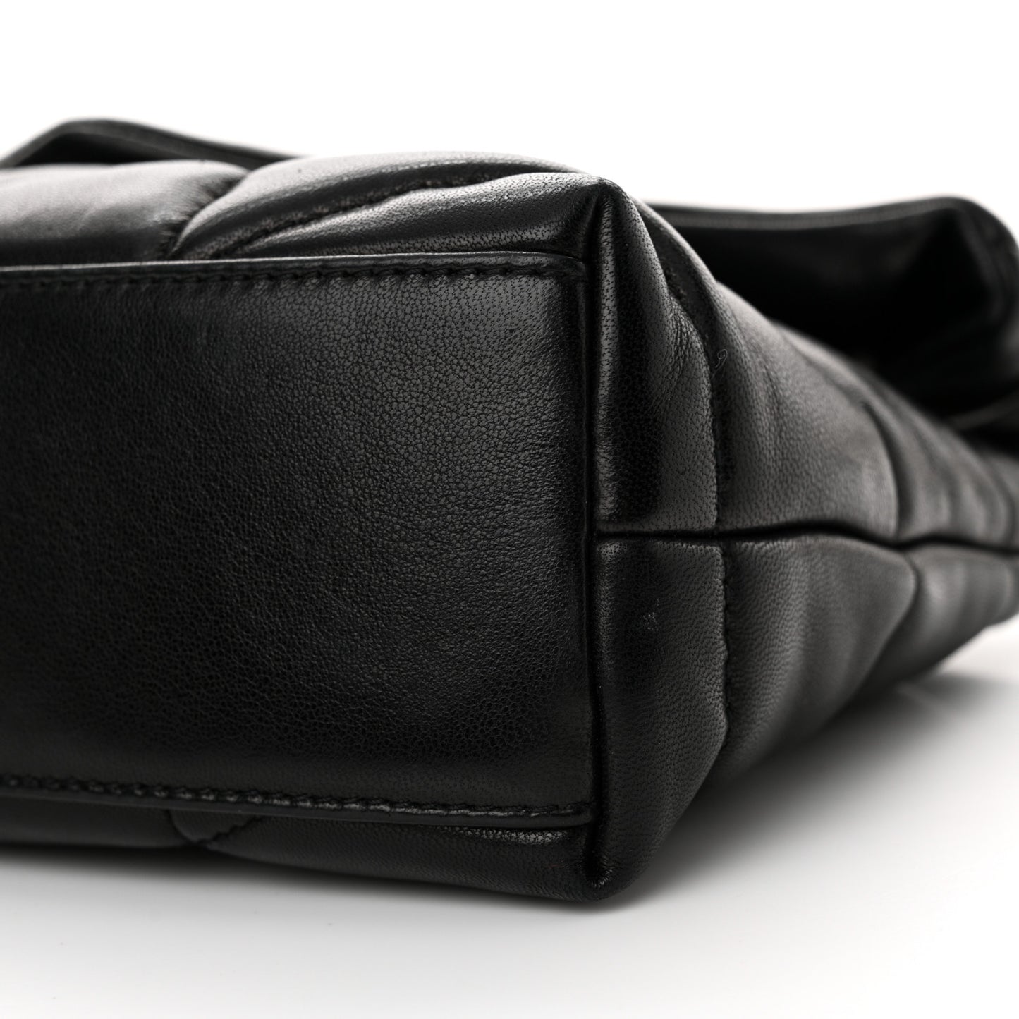 Lambskin Quilted Toy Loulou Puffer Monogram Chain Satchel Black