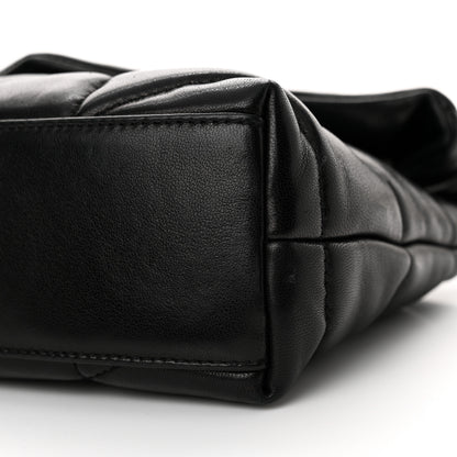 Saint Laurent Lambskin Quilted Toy Loulou Puffer Monogram Chain Satchel Black 10 of 12
