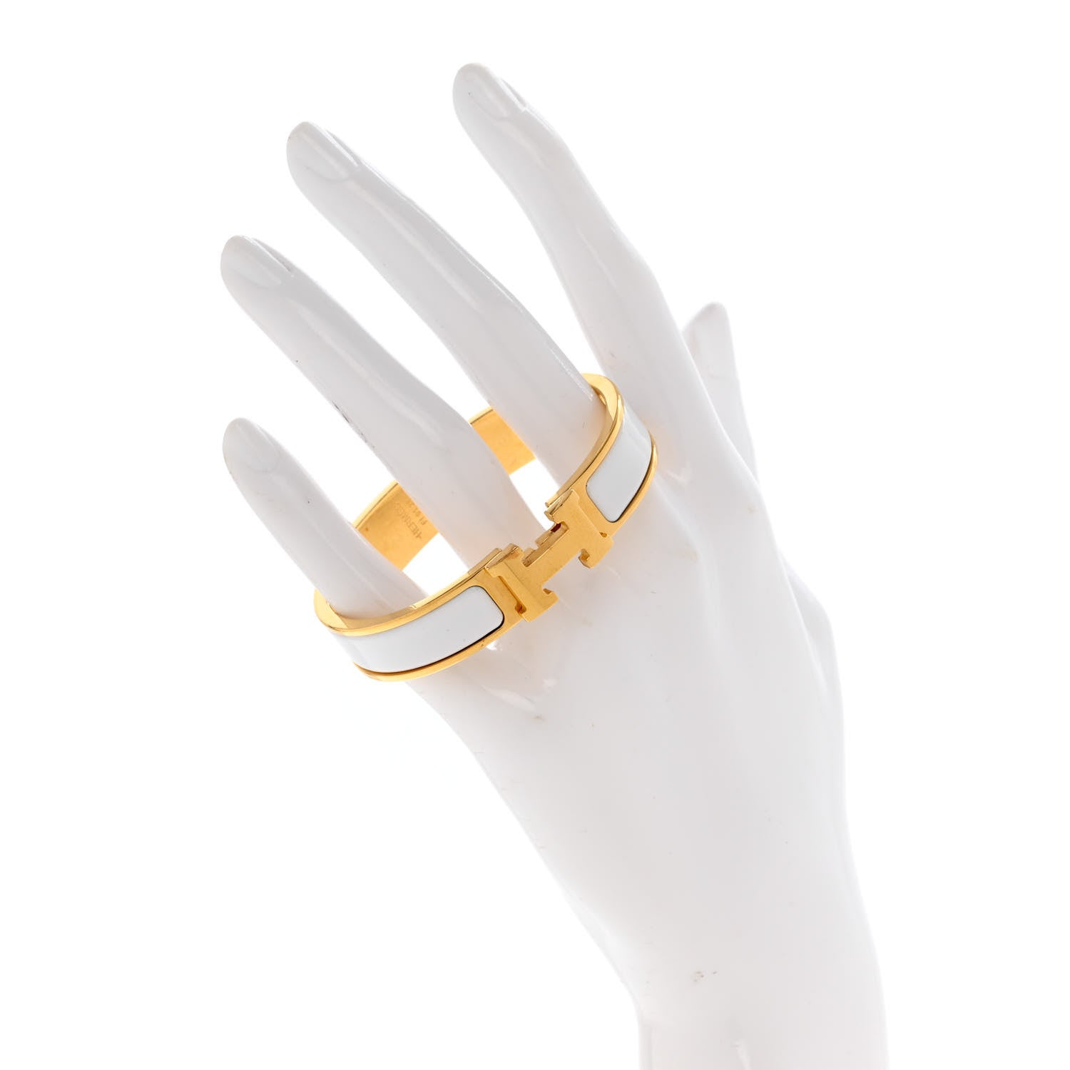 Hermes Enamel Narrow Clic Clac H Bracelet GM White 2 of 4