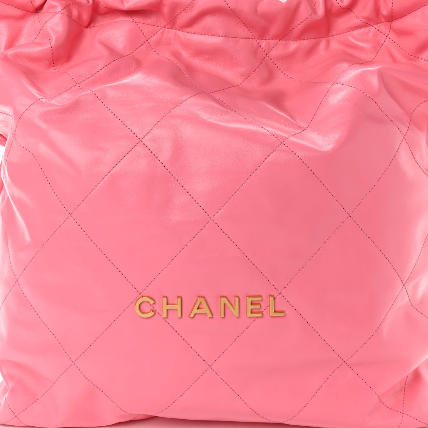 Chanel Shiny Calfskin Quilted Large Chanel 22 Coral Pink 6 of 13