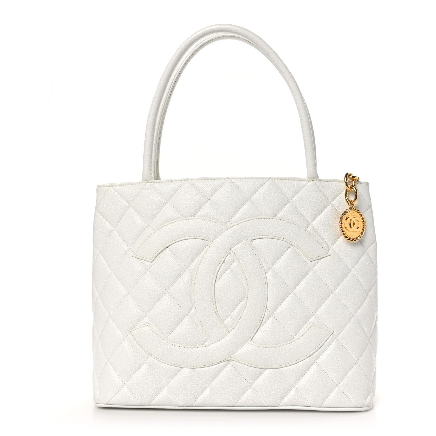 Chanel Caviar Quilted Medallion Tote White 1 of 11