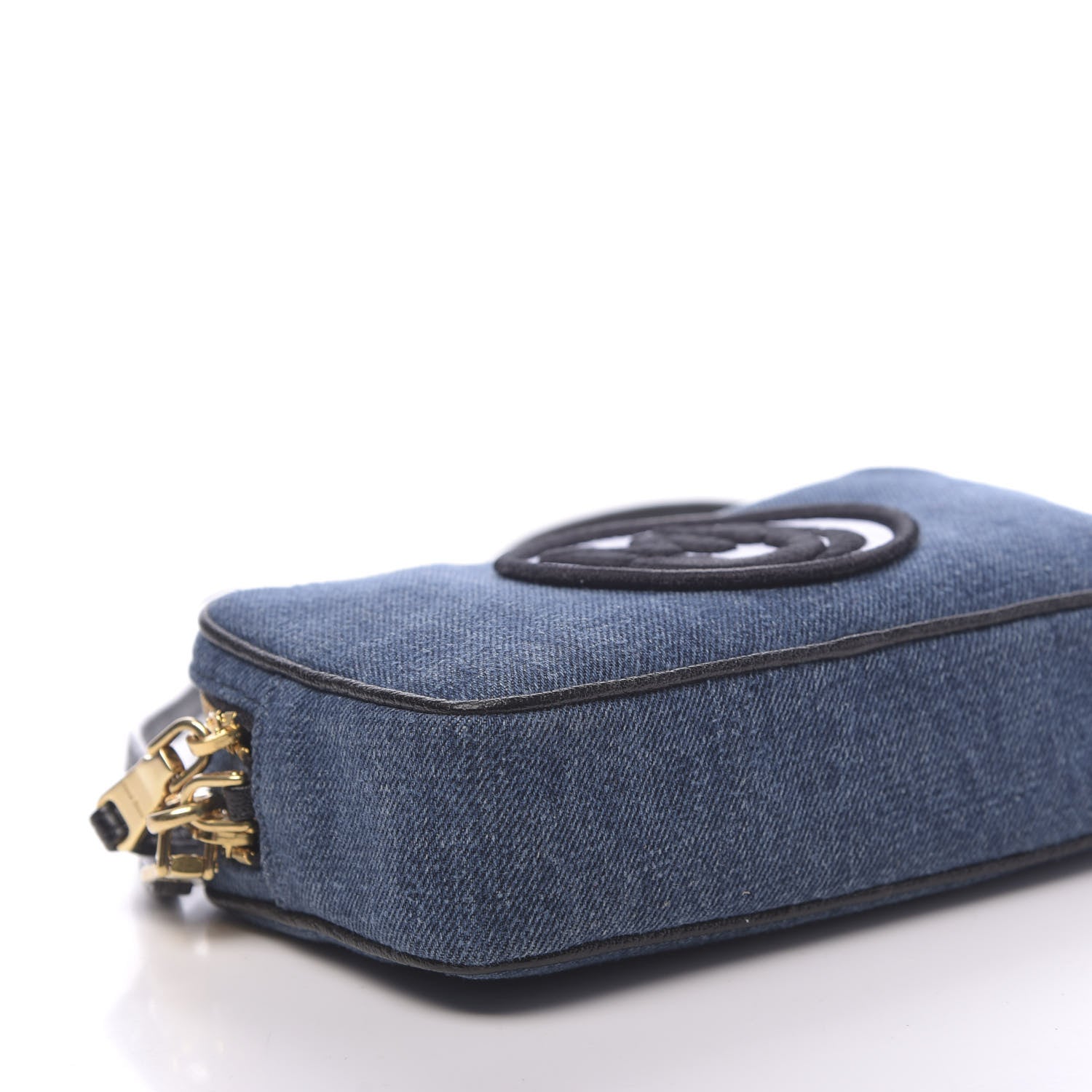 Miu Miu Denim Double Zip Crossbody Bag Blue Black 8 of 9