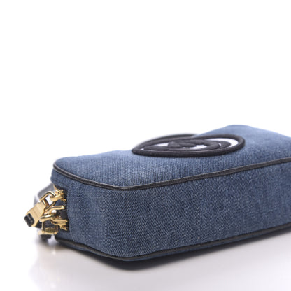 Miu Miu Denim Double Zip Crossbody Bag Blue Black 8 of 9