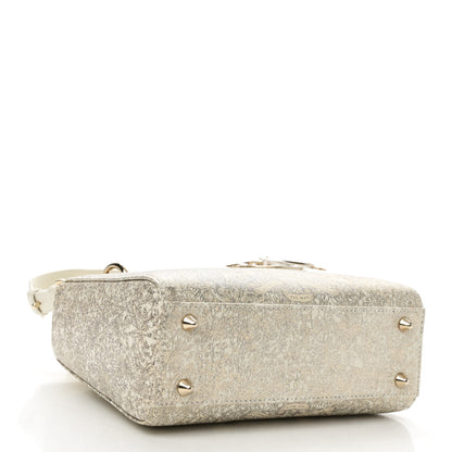 Christian Dior Calfskin Around The World Printed Small My ABCDior Lady Dior White Gold 4 of 9