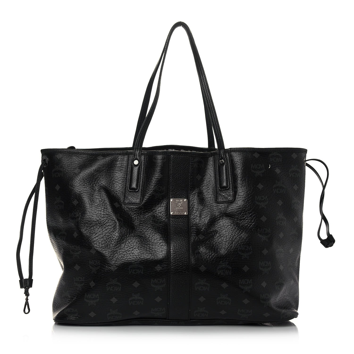 MCM Visetos Large Liz Reversible Shopper Tote Black 3 of 23