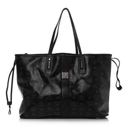 MCM Visetos Large Liz Reversible Shopper Tote Black 3 of 23