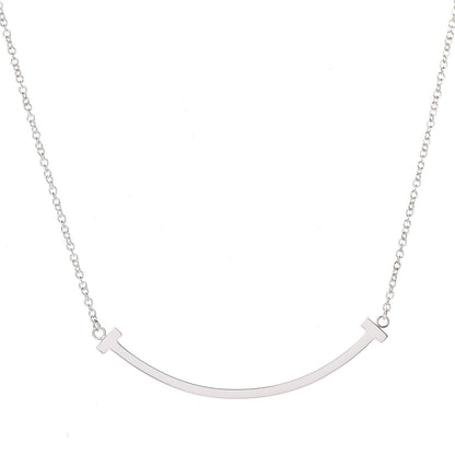 Tiffany Sterling Silver Small T Smile Pendant Necklace 4 of 6