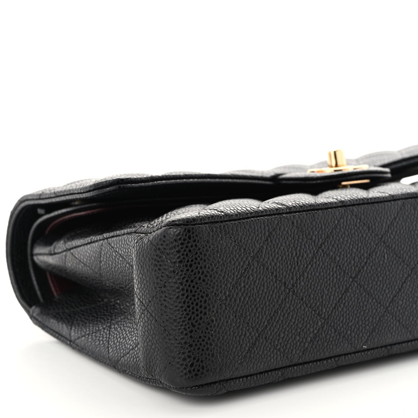 Caviar Quilted Medium Double Flap Black