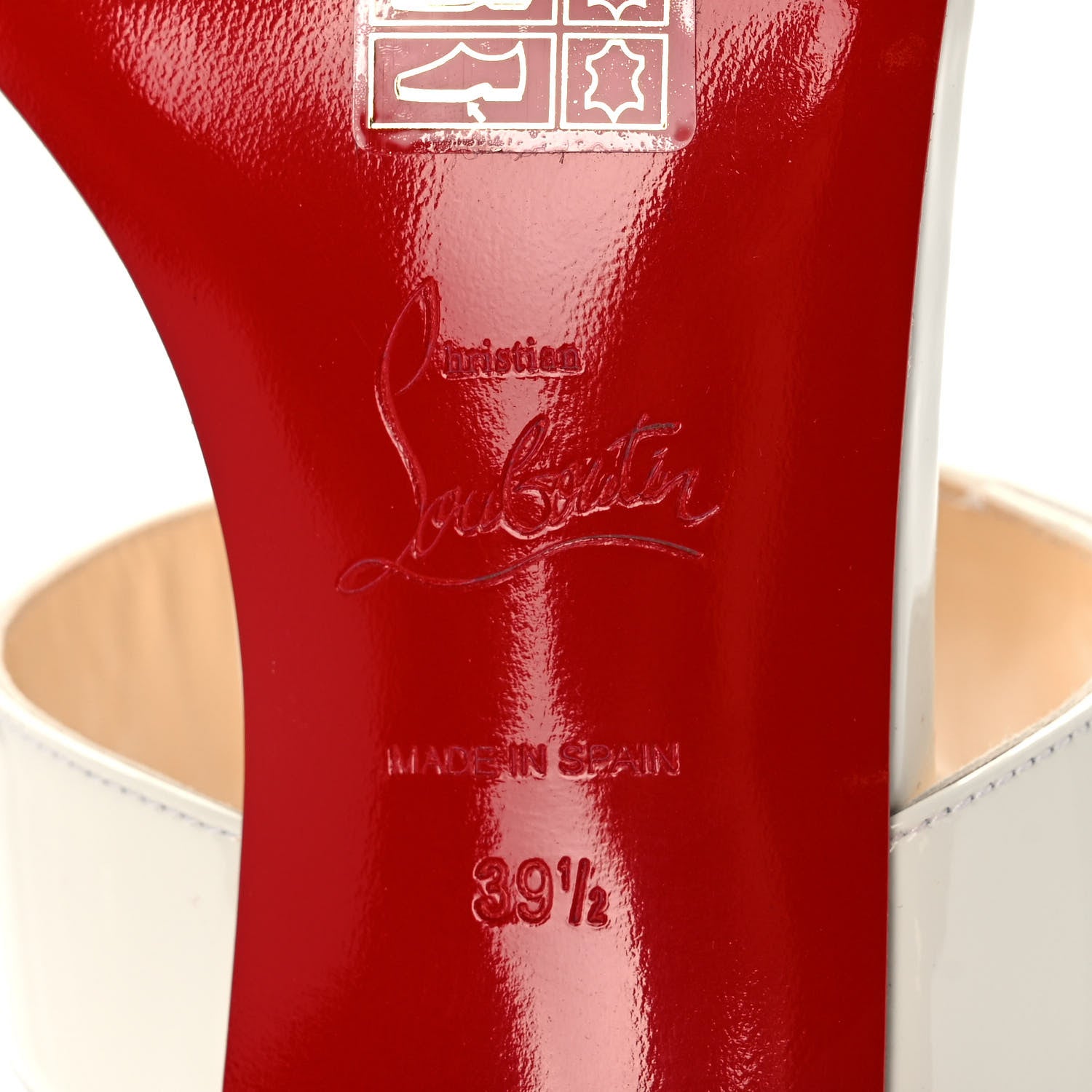 Christian Louboutin Patent Calfskin La Saviata 55 Sandals 39.5 Snow 7 of 9